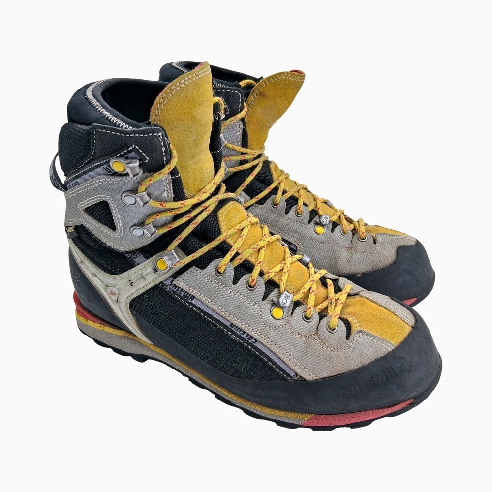 Salewa Snow Boots Mens Size 10 Black Yellow Raven Combi GTX Gore-Tex Vibram